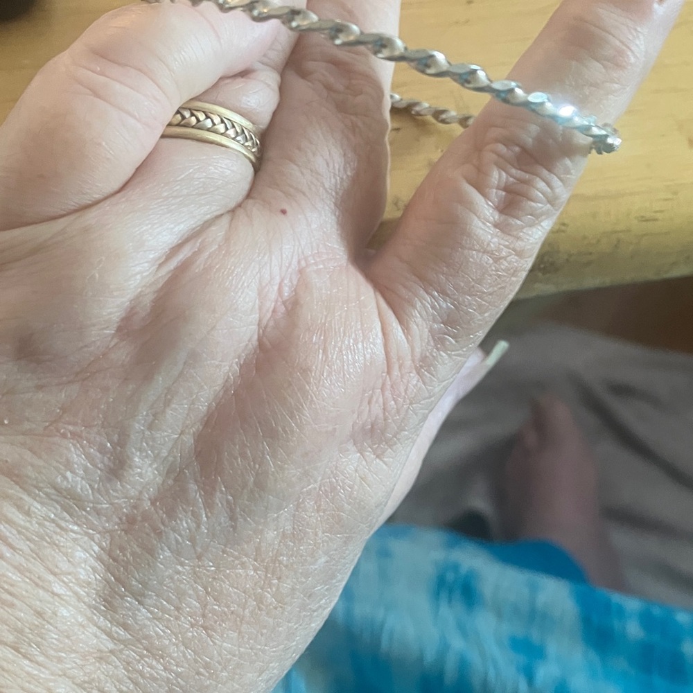 Silver thin  Twisted Rope Bracelet